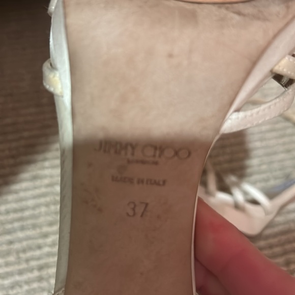 Jimmy Choo White Satin Heels Lilah 100 Satin Sandals - Wedding Bride Shoes - Picture 16 of 16